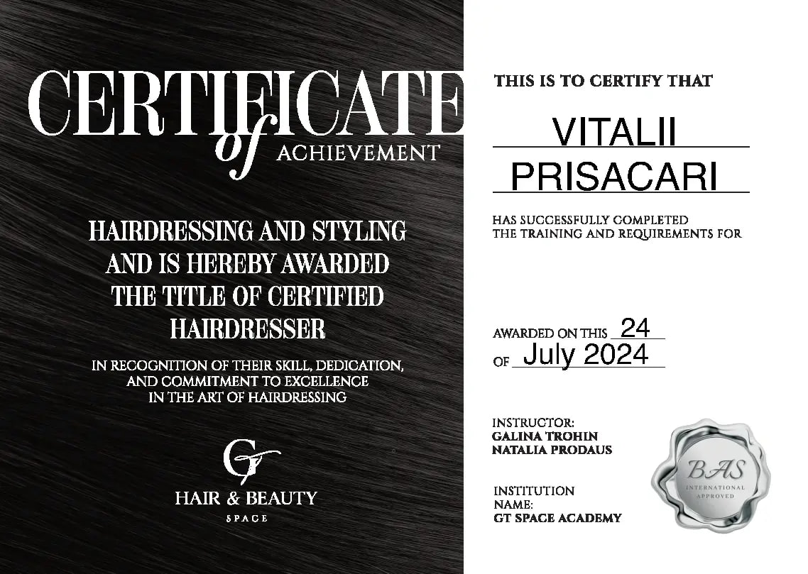 Hairdressing & Styling, Certified Hairdresser