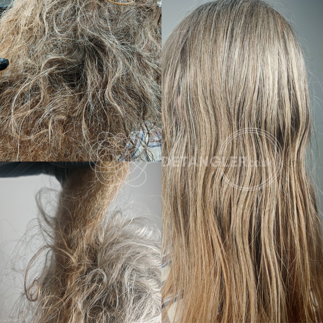 Before and after matted hair transformation