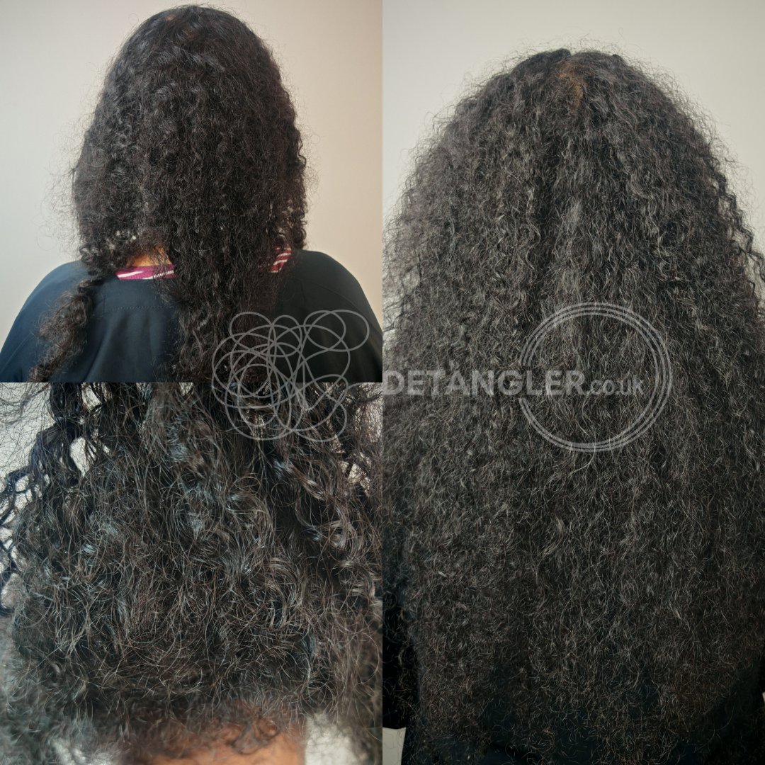 Before and after matted hair transformation