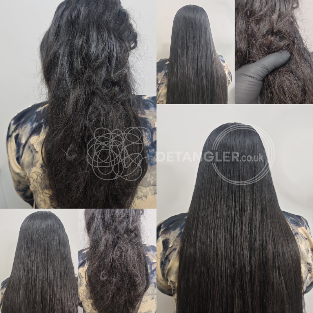 Before and after matted hair transformation