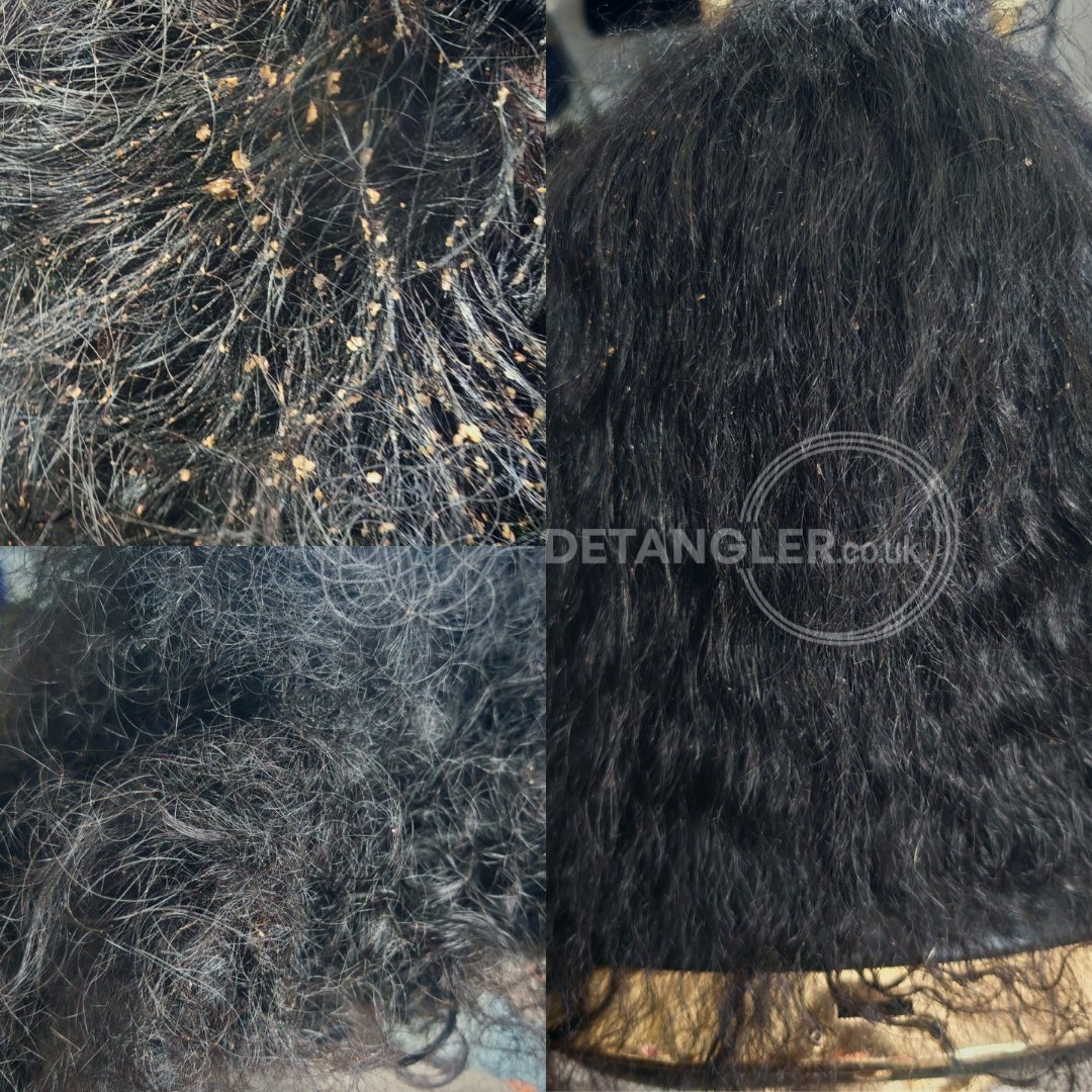 Before and after matted hair transformation