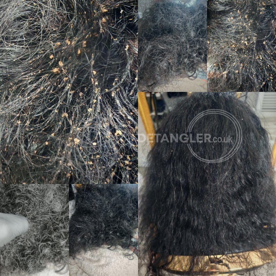 Before and after matted hair transformation