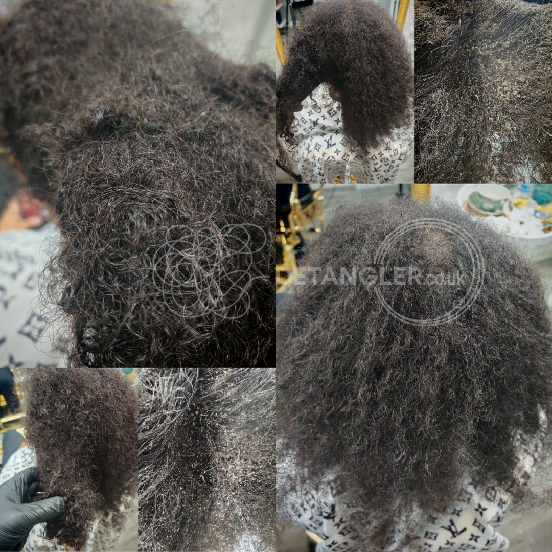 Before and after matted hair transformation