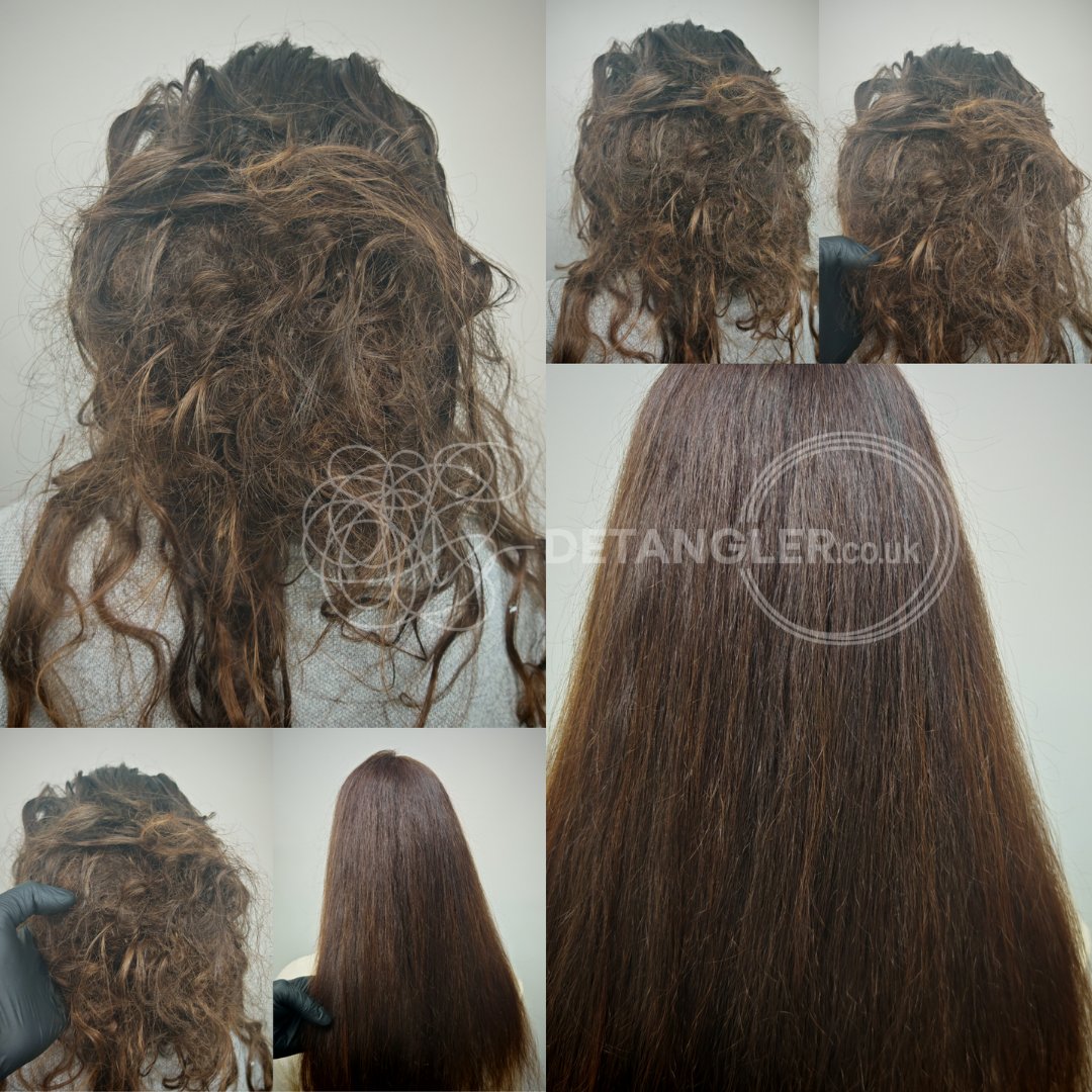Before and after matted hair transformation