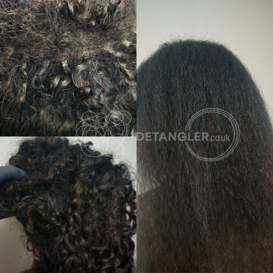 Before and after matted hair transformation