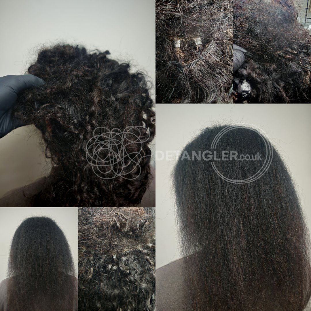 Before and after matted hair transformation